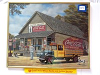 Framed Coca Cola poster/picture