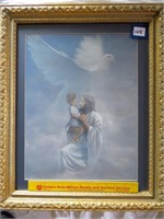 Large framed print: Jesus child and dove with