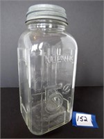 Antique Koenig 5 cent coffee jar with zinc lid