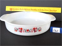 Vintage Fire King bowl with painted flowers