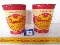 (2) Vintage Chappell's Cottage Cheese containers