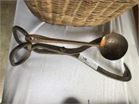 Primitive Ice Tongs and Ladle
