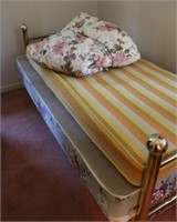 Brass Twin Bed w/ Serta Box Spring