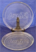 2 Coca - Cola glass platters - 13" round