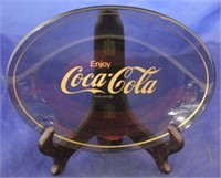 Coca - Cola oval glass tray