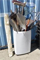 Barrel of Garden and Hand Tools *C