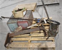 Pallet with hitch, pump, boxes and misc. *C