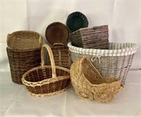 Heavy Wicker Baskets/8 Pieces