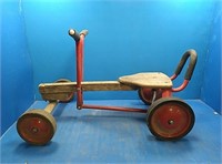 Wood and metal push and pull car
