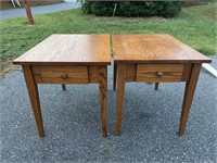 Set of Oak End Tables