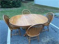 Amish Made Golden Oak Dining Table and Chairs