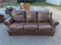 Kincaid Chocolate Brown Leather Sofa