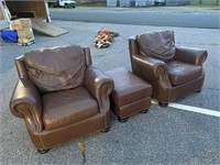 Kincaid Leather Chairs and Stool