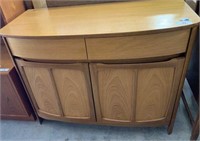 MID CENTURY SERVING CABINET WITH  DRAWERS &
