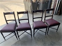 ENGLISH DINING CHAIRS WITH VINYL SEAT (4X)