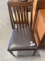 MID CENTURY SLAT BACK DINING CHAIRS WITH