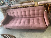 RETRO PINK TUFTED, UPHOLSTERED SOFA
