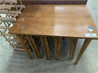 MID CENTURY TABLE WITH NEST OF 4 TABLES
