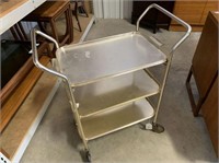 METAL TEA TROLLEY WITH 3 REMOVABLE TRAYS