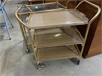 MID CENTURY METAL TEA TROLLEY WITH REMOVABLE