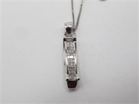 14K WHITE GOLD PENDANT AND GOLD NECKLACE $900 VAL