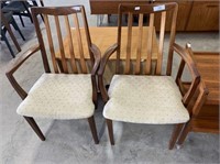 MID CENTURY SLAT BACK DINING CHAIRS WITH