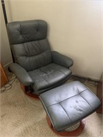 Modern reclining chair and footstool