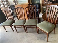 (4X) MID CENTURY HIGH BACK DINING CHAIRS WITH