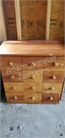 Solid wood 12 drawer storage cabinet, 17.25 in
