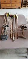 Assorted aluminum arrows and quivers