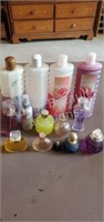 Assorted perfumes & bubble bath, some are AVON