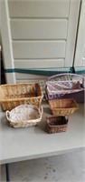 5 assorted woven baskets