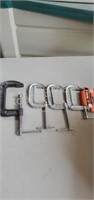 4 assorted C clamps - (1) 4  in & (3) 3 in