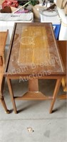 Solid wood side table, 15.75 in wide X 29.25
