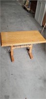 Solid oak custom side table, 15.5 in deep X 28.25