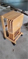 5 piece wooden TV tray stand set