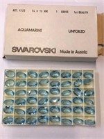 Swarovski 48 Pcs Aquamarine Original Austria 1960s