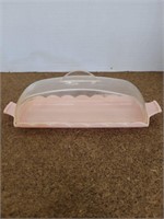 Blisscraft of Hollywood Pink Plastic Butter Dish