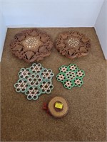 BOHO Wooden Trivets & others