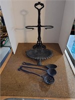 Cast Iron Deco Piece & Utensils