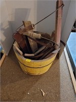 Vintage Wood Bucket & Misc Pieces