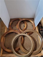 5 Vtg Oval Wooden Frames