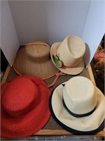 4 Vintage Women's Straw hats