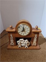 Vtg MCM Lanshire Fireplace Clock