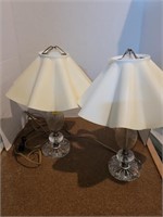 Glass Deco Dresser Lamps w/ Shades