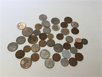 Bag of foreign coins