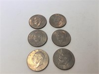 6 bicentennial Eisenhower dollars