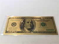 100 dollar 24k gold bill