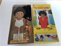 Vintage paper doll with yarn hair