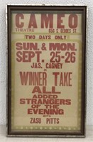 Vintage Cameo Theater Poster 23" x 14.25”